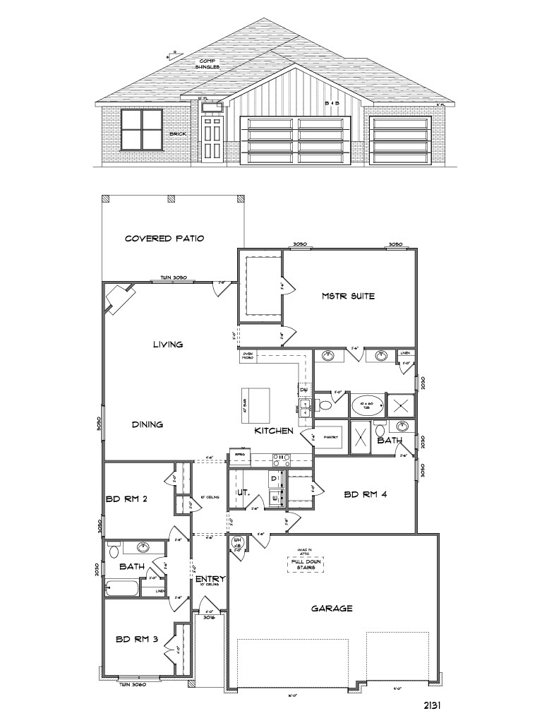 Floor Plan and Front 